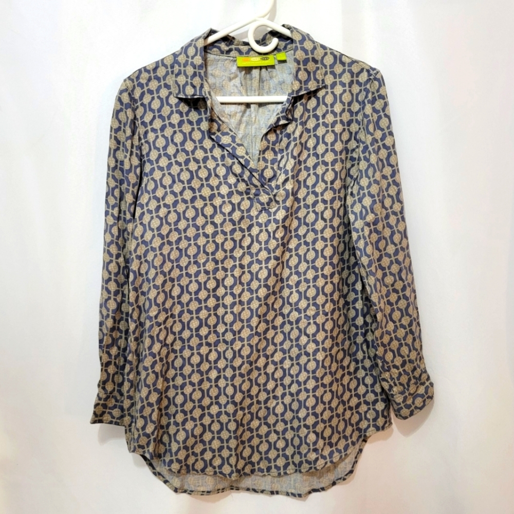Rock Flower Paper Pop over Tunic Blouse Size Small